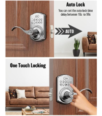 Keyless Entry Door Lock by Teeho TK004 Satin Nickel